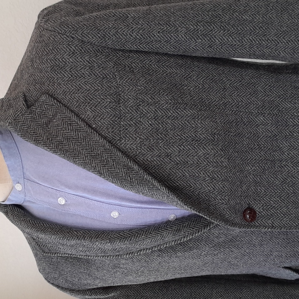 Gray Herringbone Blazer